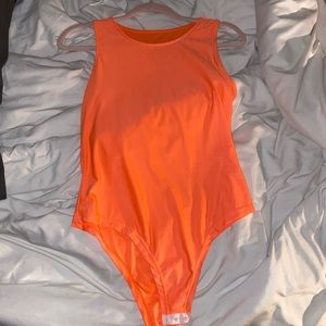 Orange high neck bodysuit